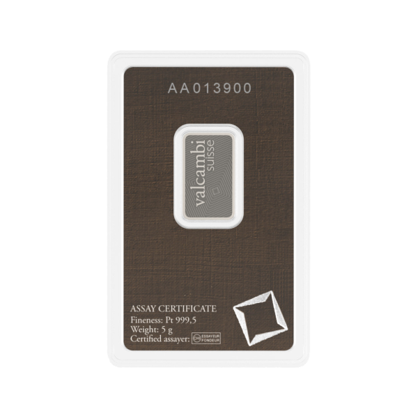 5g Valcambi Platinum Bar